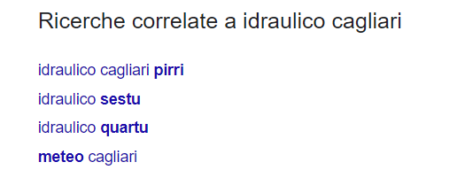 SEO locale ricerche correlate Google SERP